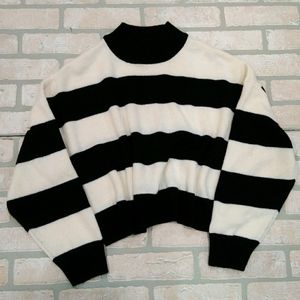 H&M Divided Striped Pullover Sweatshirt